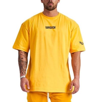 Summer Essential Men's Oversized T-shirt in Knitted Weaving Method and Print Pattern