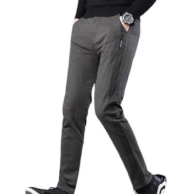None Printing Methods Men's Casual Pants Elastic Cotton Suit Pants for Men's Clothing