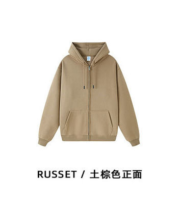 Custom Logo 350G Cotton Thick Sweatshirts with Zipper Regular Sleeves and Fabric Weight