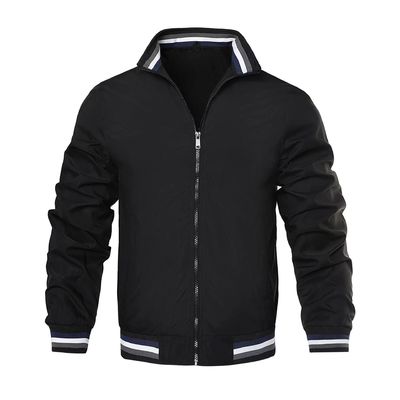 Spring Men's Bomber Hoodie with Support Zipper and No Decoration in Polyester/Cotton