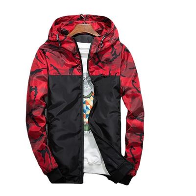 Loose Fit Men's Slim Coat with Camouflage Pattern and Raccoon Decoration