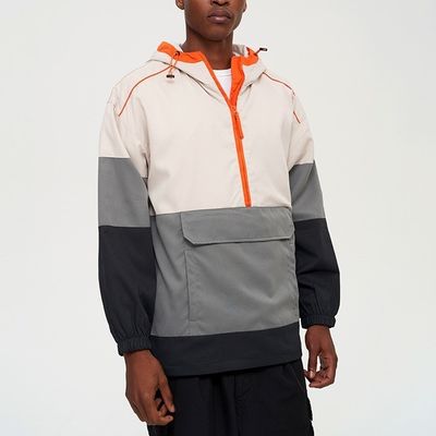 Regular Sleeve Style XMAMLON Custom Logo Collarless Anoraks Windbreaker Jacket for Men