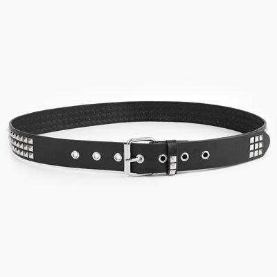 Unisex Western Belt with Ordinary Style Width 2-4cm Iron Buckle Rivet Punk Design