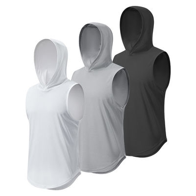 XMAMLON RTS OEM Quick Dry Gym Tank Sleeveless Bodybuilding Hooded Tank Top for Men