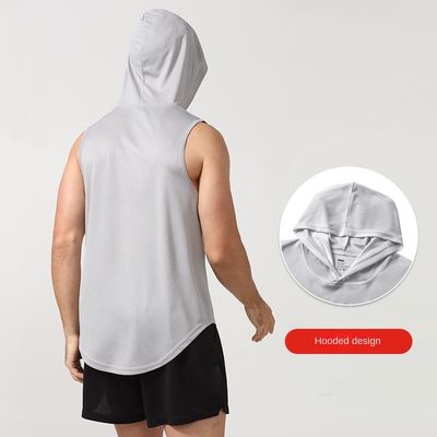 XMAMLON RTS OEM Quick Dry Gym Tank Sleeveless Bodybuilding Hooded Tank Top for Men