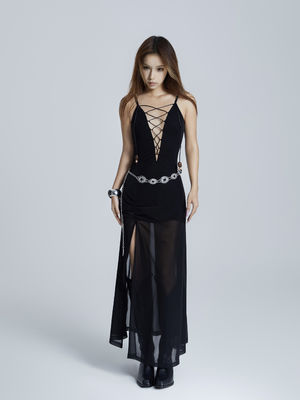 Unisex Y2k Casual Ladies Clothes Bodycon Long V Neck Dresses for Women Woven Designer