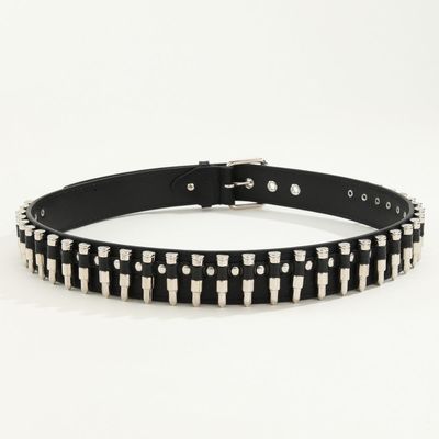 Ordinary Style 2-4cm Men's Western Punk Rivet Belt with Smooth Buckle Pant Decoration