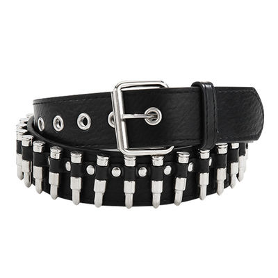 Ordinary Style 2-4cm Men's Western Punk Rivet Belt with Smooth Buckle Pant Decoration