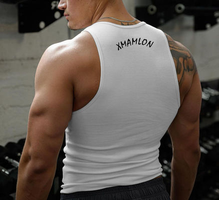 Polyester Digital Printing Male Tank Tops for XMAMLON RTS OEM Custom Fitness Gym Wear
