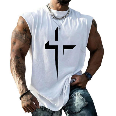 Unisex Graphic Digital Printing Gym Cut Off Sleeveless Vest XMAMLON Custom OEM RTS