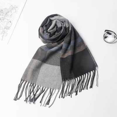 Football Team Fans Jacquard Scarf Custom Knitted Winter Scarf with Plaid Pattern
