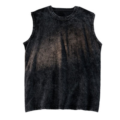 Printed 230G COTTON Vintage Ropa Gym Vest for Men Custom Cut Off Sleeveless Tank Top