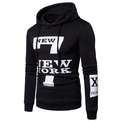 Solid Pattern Pullover Sweatshirt Sport Fleece Wear Hoodie And Jogger Set For Men