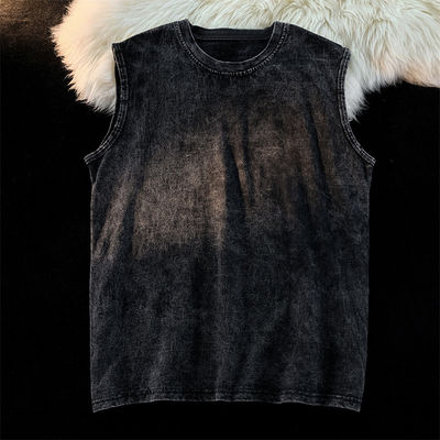Printed 230G COTTON Vintage Ropa Gym Vest for Men Custom Cut Off Sleeveless Tank Top