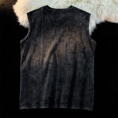 Printed 230G COTTON Vintage Ropa Gym Vest for Men Custom Cut Off Sleeveless Tank Top
