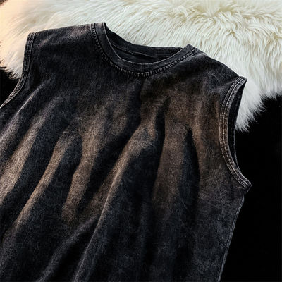 Printed 230G COTTON Vintage Ropa Gym Vest for Men Custom Cut Off Sleeveless Tank Top