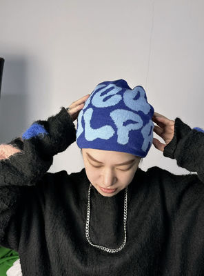 Dome Style 100% Acrylic Jacquard Winter Custom Woven Pom Pom Beanie Hat for Cold Days