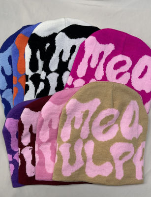 Dome Style 100% Acrylic Jacquard Winter Custom Woven Pom Pom Beanie Hat for Cold Days