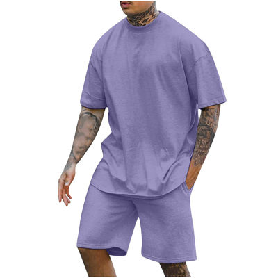 10000 Quantity Men's Two-piece Set Round Neck T-shirt and Shorts with Other Fabric Weight
