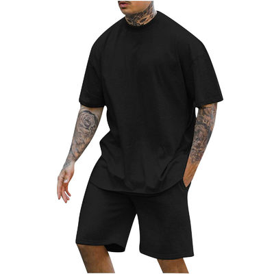10000 Quantity Men's Two-piece Set Round Neck T-shirt and Shorts with Other Fabric Weight
