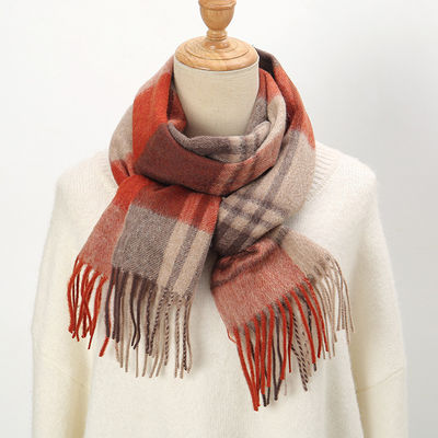 Long Style Cashmere Neck Warmer for Women in Warm Tartan Plaid Wool from Malaysia