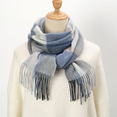 Long Style Cashmere Neck Warmer for Women in Warm Tartan Plaid Wool from Malaysia