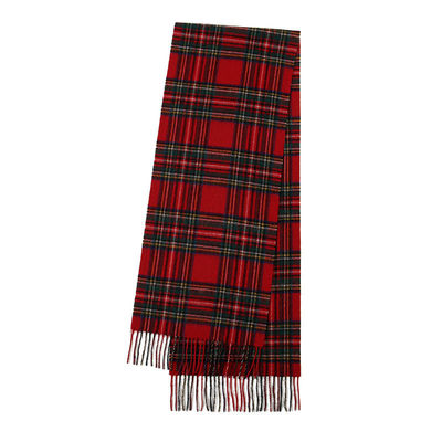 Long Style Cashmere Neck Warmer for Women in Warm Tartan Plaid Wool from Malaysia