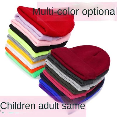 Custom Logo Embroidery Unisex Acrylic Knit Cuffed Cap Warm Winter Knit Hats Beanie for SKI