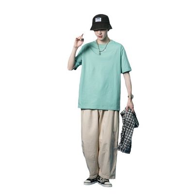Light Blue Boxy T Shirt Quick Dry Beige Plain Tshirts For Printing Anti-wrinkle Summer