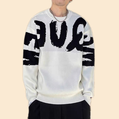 Men's Thickened Sweater in Large Letter Design Perfect for Winter Fashion and Comfort