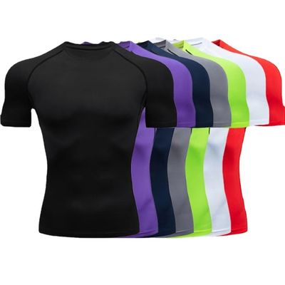 XMAMLON Men's Short-sleeved Tight T-shirt Perfect for Athletic Compression Training