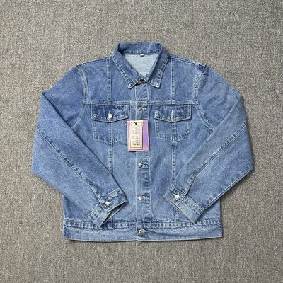 Men's Oversized Tracksuit Casual Custom Jacket Suit 2 Piece Sets with Denim Fabric