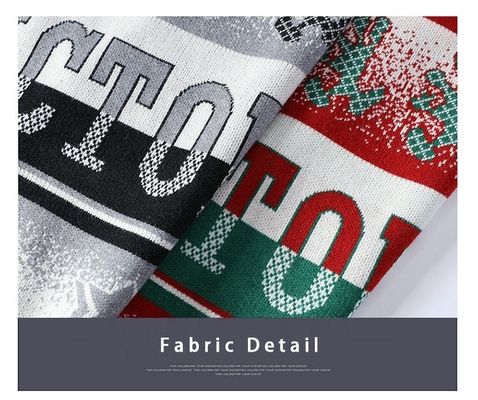 Custom Logo Jacquard Knit Men's Sweater in Oversize Casual Style for Winter Comfort