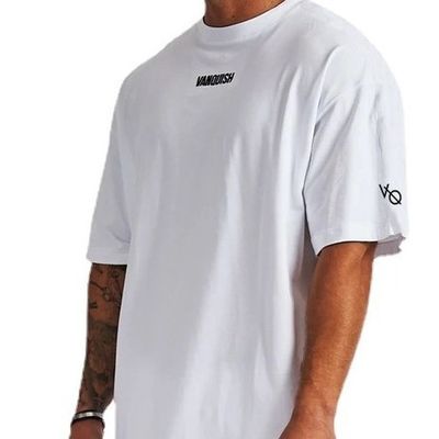 Summer Essential Men's Oversized T-shirt in Knitted Weaving Method and Print Pattern