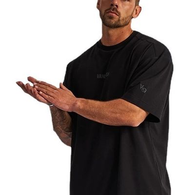 Summer Essential Men's Oversized T-shirt in Knitted Weaving Method and Print Pattern