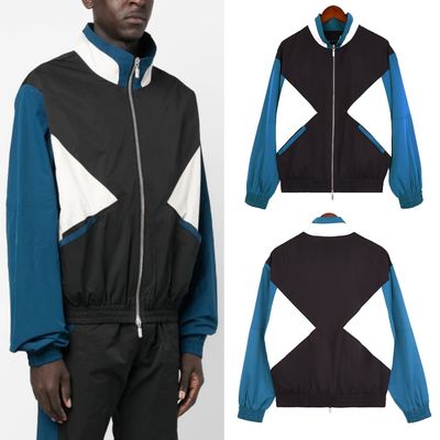 Spring and Autumn Breathable Polyester Patchwork Streetwear Tracksuit for Men's Sets