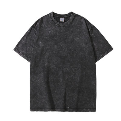 280g Heavy Retro Washed Distressed Short-sleeved T-shirt Men's Loose Cotton Half Sleeves Top