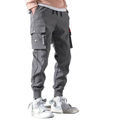 Men's Printed Cargo Pants with Pockets Mid Waist Plus Fleece Knitted Polyester/Cotton
