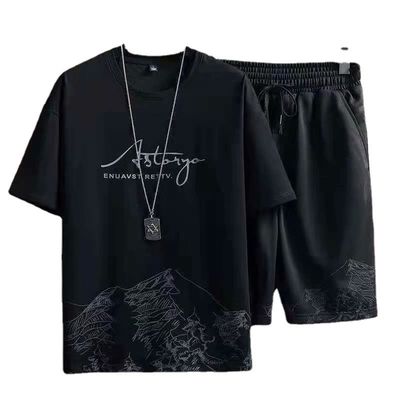 Effortlessly Stylish Men's TT-shirt Style Summer Casual Suit with Quick-drying Shorts