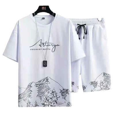 Effortlessly Stylish Men's TT-shirt Style Summer Casual Suit with Quick-drying Shorts