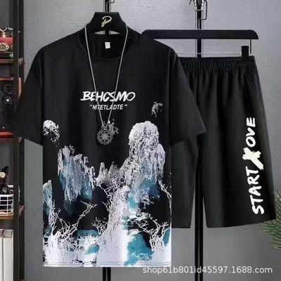 Effortlessly Stylish Men's TT-shirt Style Summer Casual Suit with Quick-drying Shorts