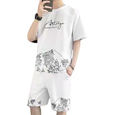 Effortlessly Stylish Men's TT-shirt Style Summer Casual Suit with Quick-drying Shorts