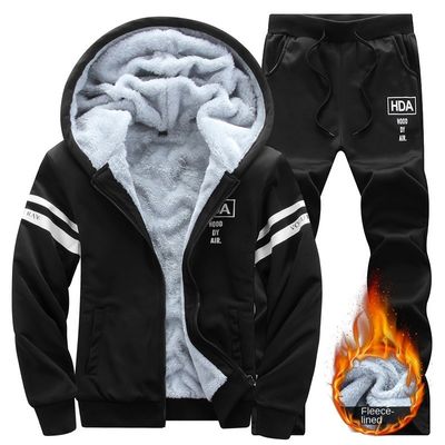 Thickened Hooded Sweatshirt and Portable Track Suit for Men's Outdoor Activities