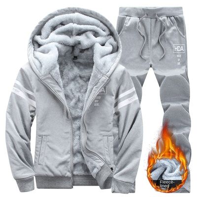 Thickened Hooded Sweatshirt and Portable Track Suit for Men's Outdoor Activities