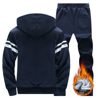 Thickened Hooded Sweatshirt and Portable Track Suit for Men's Outdoor Activities
