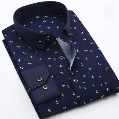 SOURCE Category Men's Long Sleeve Hawaiian Shirt Youth Floral Print Large Size Spot Goods