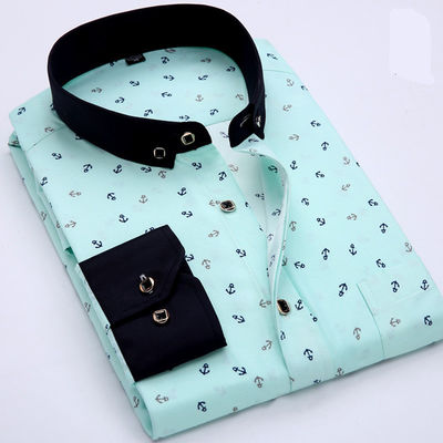 SOURCE Category Men's Long Sleeve Hawaiian Shirt Youth Floral Print Large Size Spot Goods