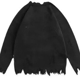 Men's Standard Thickness Round Neck Knitwear Coat with Letters Loose Fit Sweater