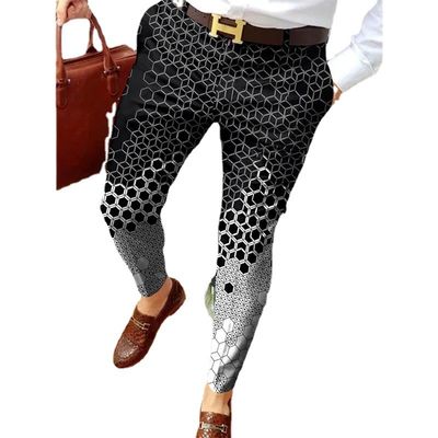Affordable Tactical Print Pants for Men Spring Season Knitted Golf Elastic Trousers