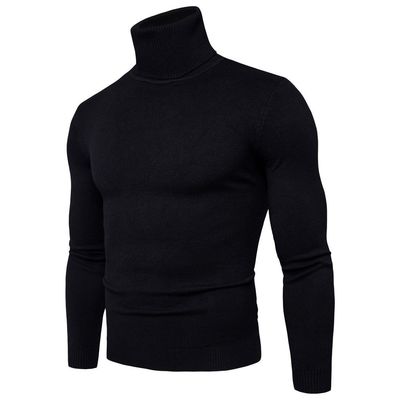 2022 Men's Solid Color Sweater with Two Lapels and High Elastic Material Function